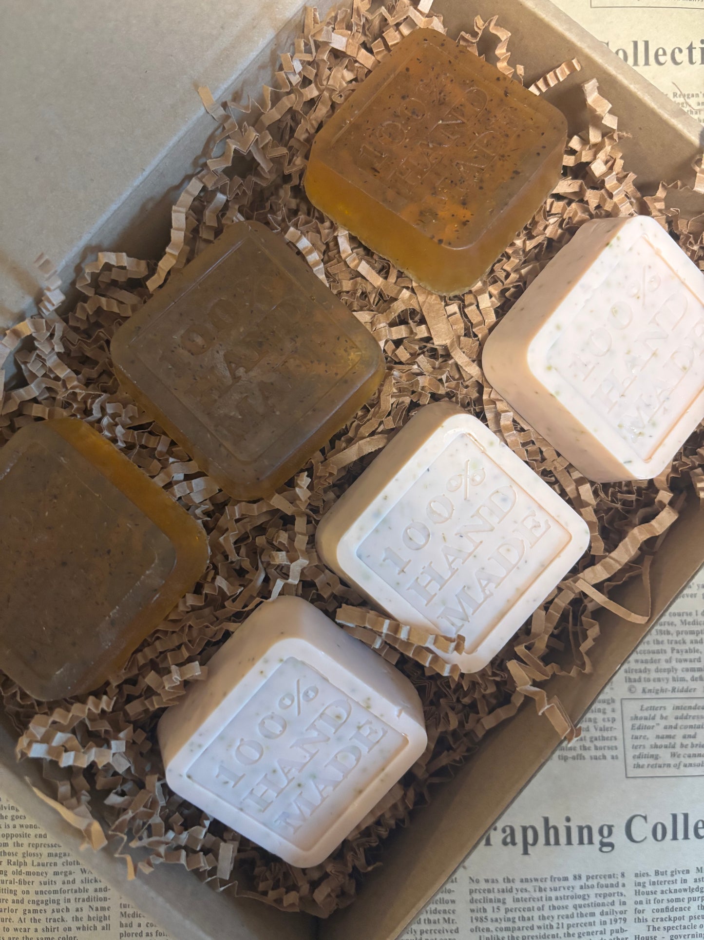 Set of 6~Travel Size Chamomile exfoliating Soap bars