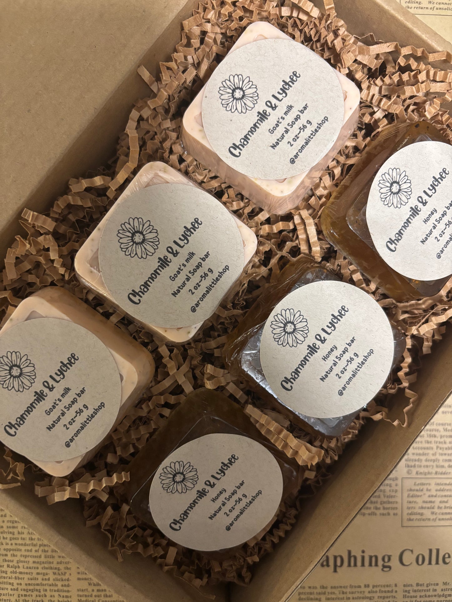 Set of 6~Travel Size Chamomile exfoliating Soap bars